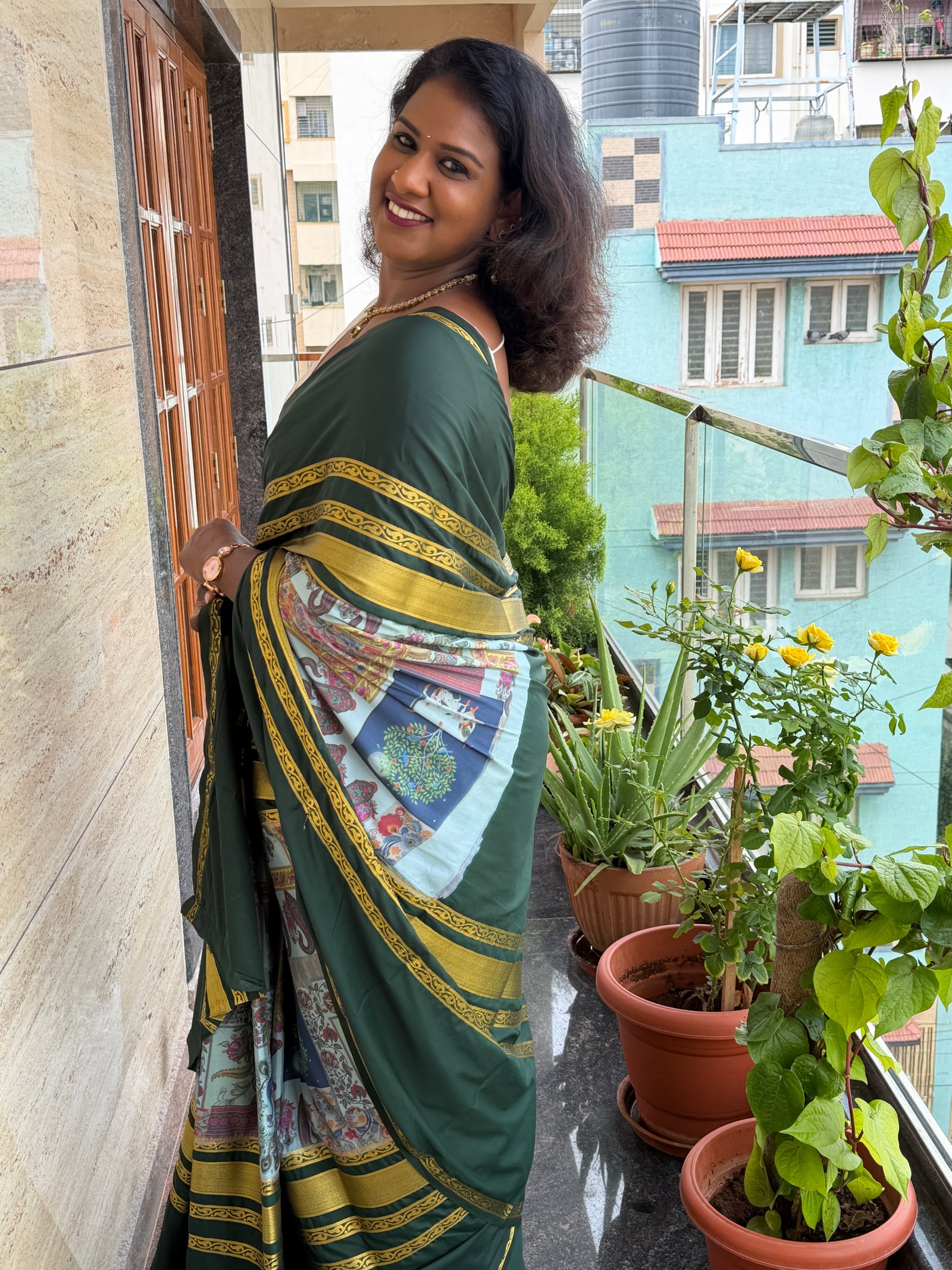 Mysore semi crepe silk saree view 4
